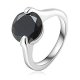 Black zirconium-plated stainless steel round ring Crystal