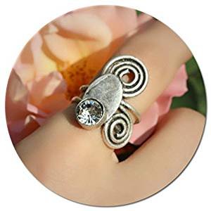 Elegant silver wire wrapped retro retro unique stone spiro